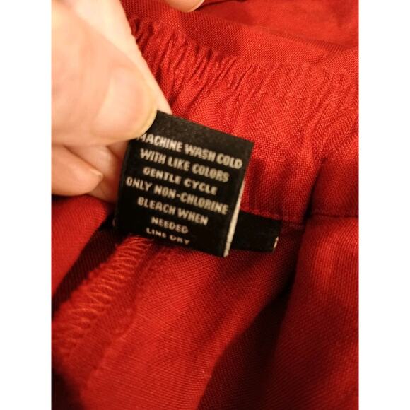 Studio 1940 Red Capri Pullon Pants Linen Blend Women's Size 22/24 Excellent Cond - Picture 8 of 9